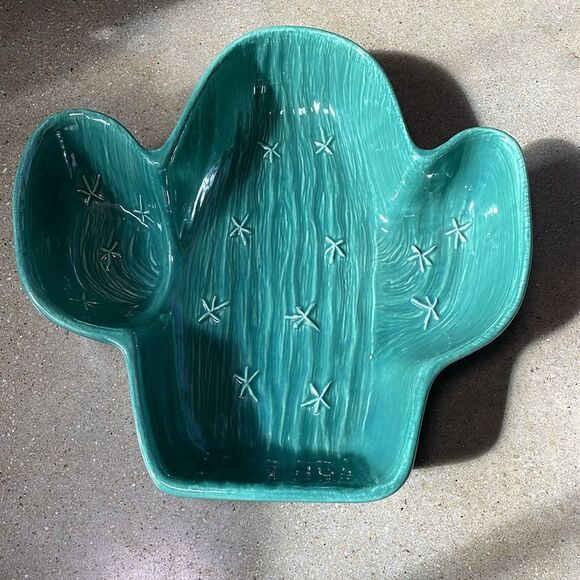 Treasure Craft Made in USA Cactus Shaped Green Ceramic Dish/Planter - Picture 13 of 13